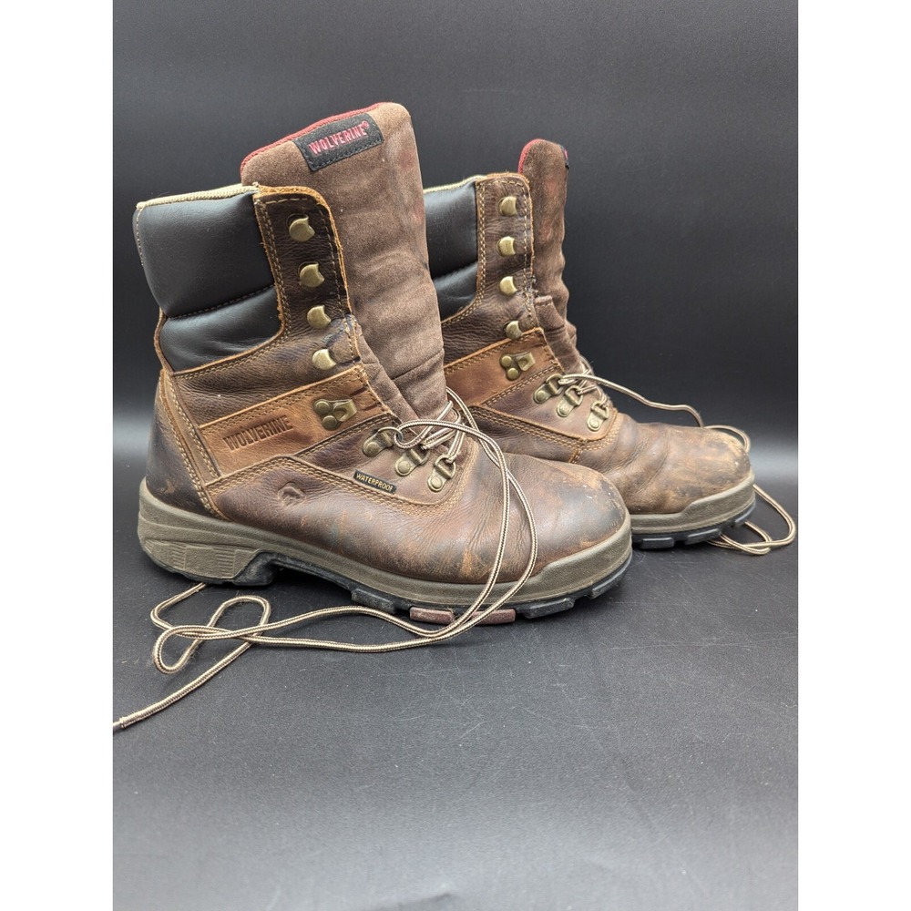 Wolverine EPX Boots Mens 9 EW Steel Toe Lace Up Mid Calf F2892-11 Brown Leather